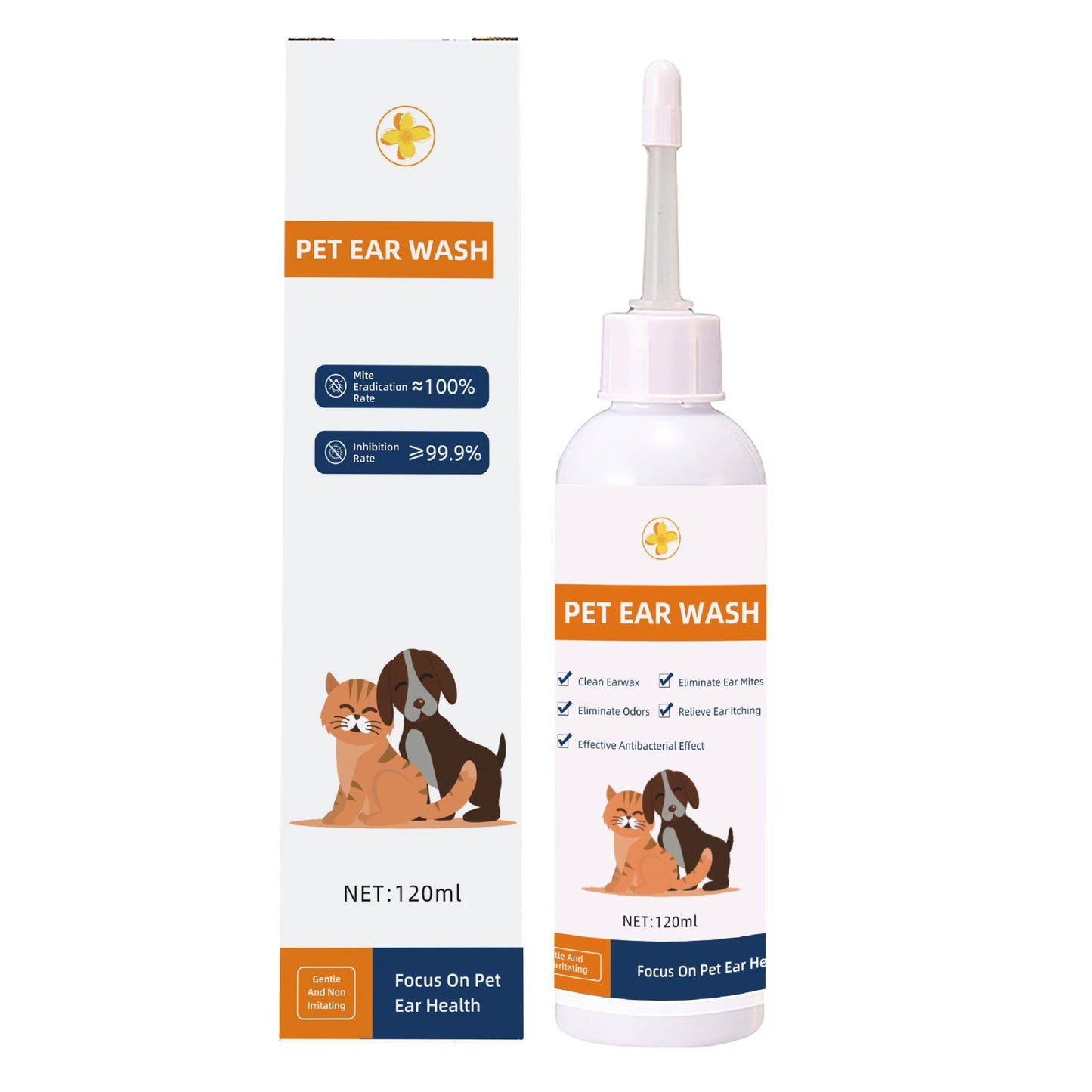 Gouttes nettoyantes pour oreilles d’animaux — soin doux et efficace